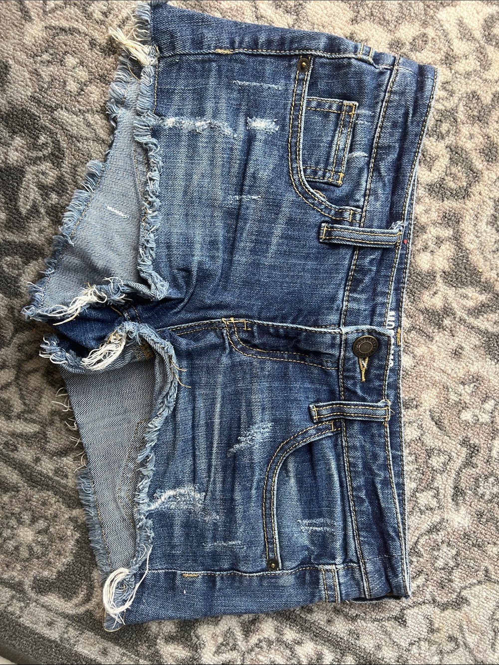 Mossimo Supply Co. Blue Distressed Denim Cutoff Shorts